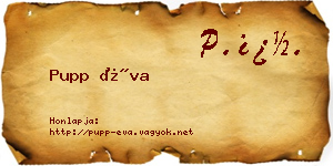 Pupp Éva névjegykártya